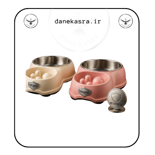 ظرف غذا سگ مدل دو قلو ضد تند خوری