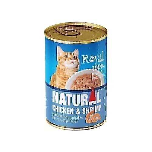 کنسرو نچرال گربه رویال کوکو مدل مرغ و میگو (380 گرم)