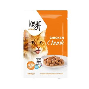 پوچ گربه کیف keyf با طعم مرغ وزن 85 گرم